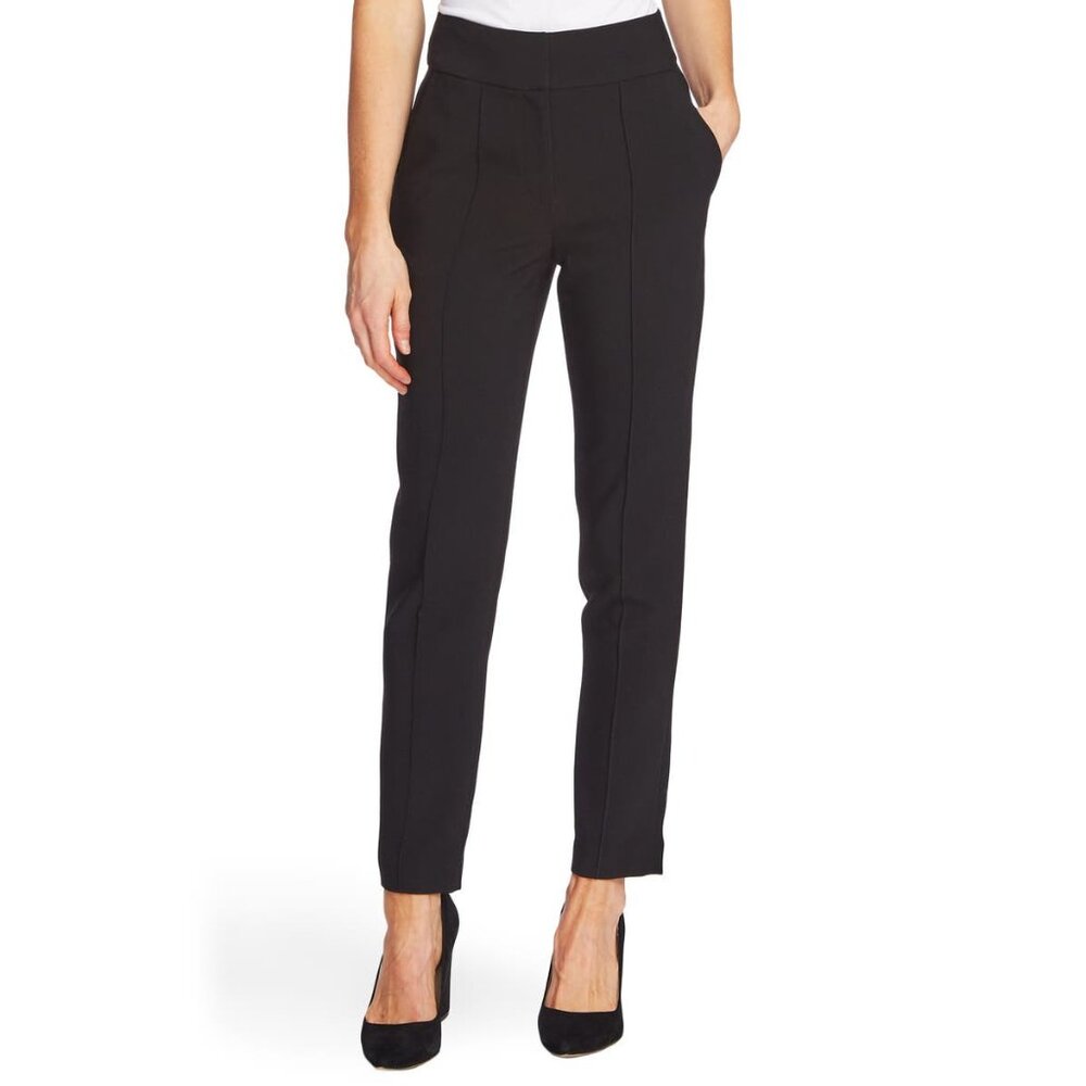 NWT Vince Camuto Womens Size 8 8x29 Black Pintucked Crepe Ankle Pants NEW